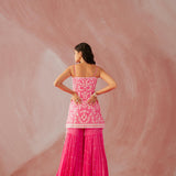 Fuschia Pink Spaghetti Gharara Set