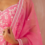 Fuschia Pink Spaghetti Gharara Set