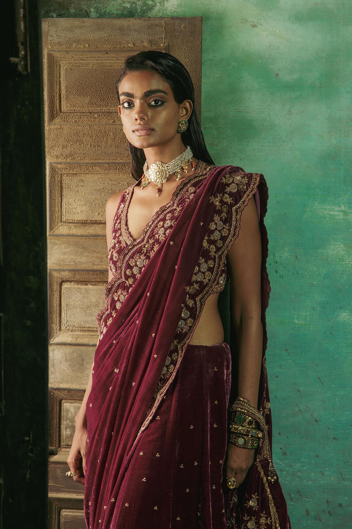 Gulzar Embroidered Saree-RTS