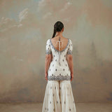 Ivory Abstract Mirror Gharara Set