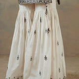 Ivory Abstract Mirror Gharara Set