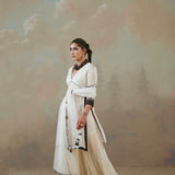 Ivory Striped Tissue Gharara Set