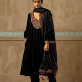 Charcoal Zardozi Kashmiri Kurta Set-RTS