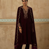 Silk Velvet Mughal Kurta Set