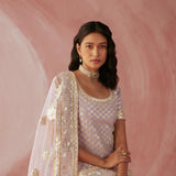 Lilac Fitted Gharara Set