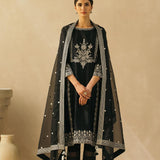 Midnight Black Gota Jaal Kurta Set