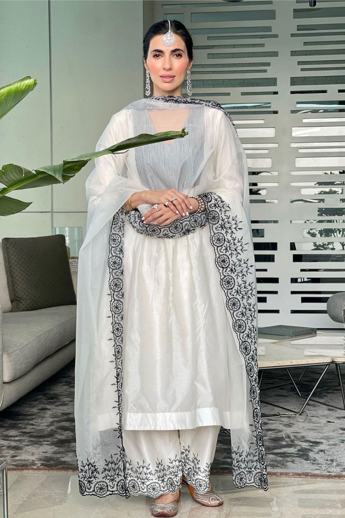 Ebony & Ivory Pintucked Kurta Set