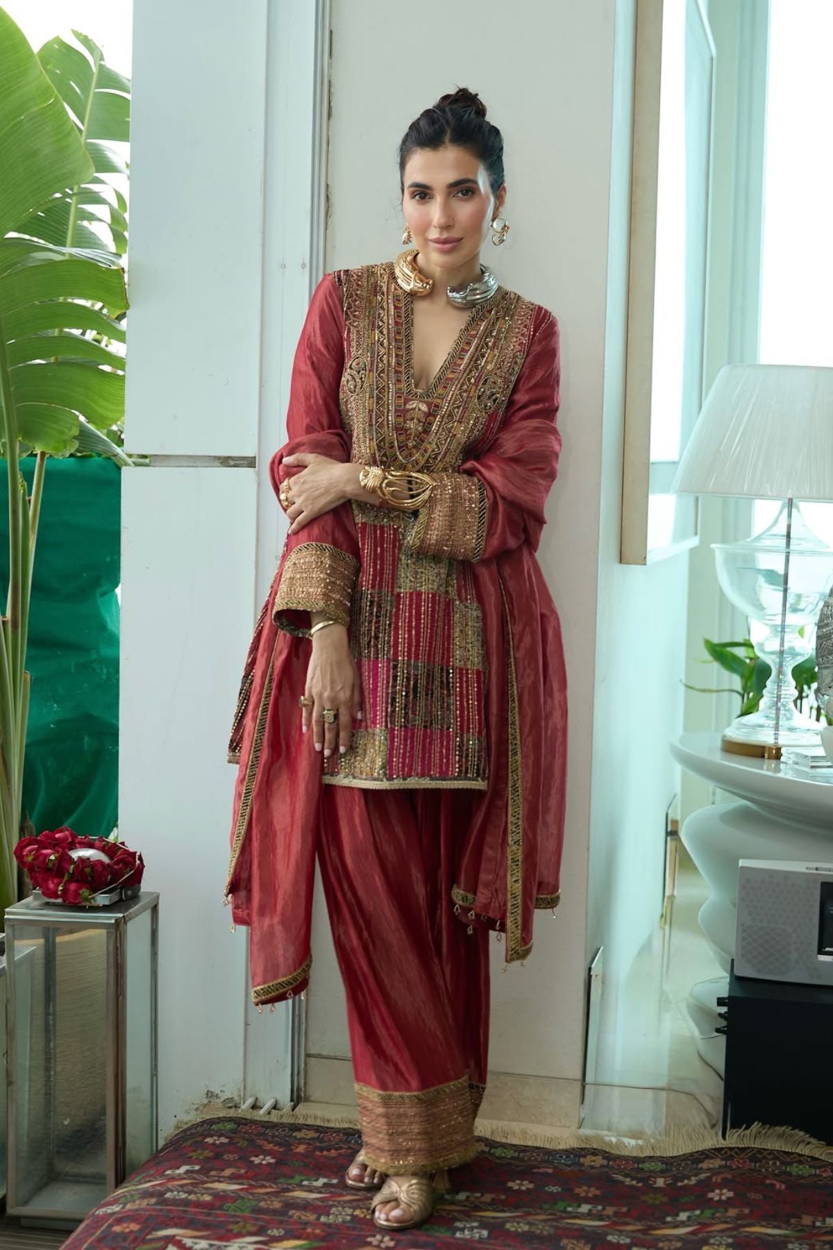 Mehrab - Deep Red Kurta Set