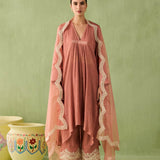 Asymmetrical Cotton Gauze Kurta Set