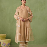 Organza Panel & Lace Kurta Set