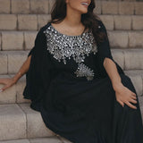 Midnight Black Mughal Kaftan