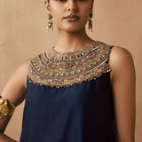 Homa - Navy Blue Sharara Set
