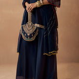 Homa - Navy Blue Sharara Set