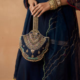 Homa - Navy Blue Sharara Set