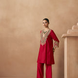 Satya - Deep Red Kurta Set