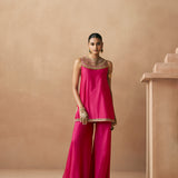Homa - Crimson Magenta Sharara Set