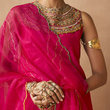 Homa - Crimson Magenta Sharara Set