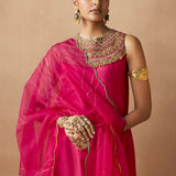 Homa - Crimson Magenta Sharara Set