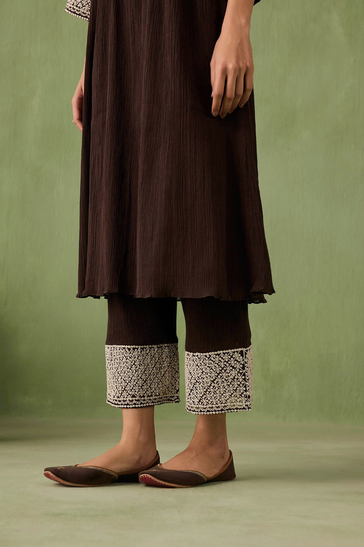 Cotton Gauze Parallel Yoke Kurta Set-RTS