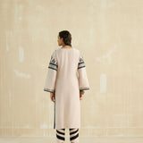 Nude Beige & Ebony Appliqued Kurta Set