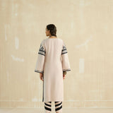 Nude Beige & Ebony Appliqued Kurta Set