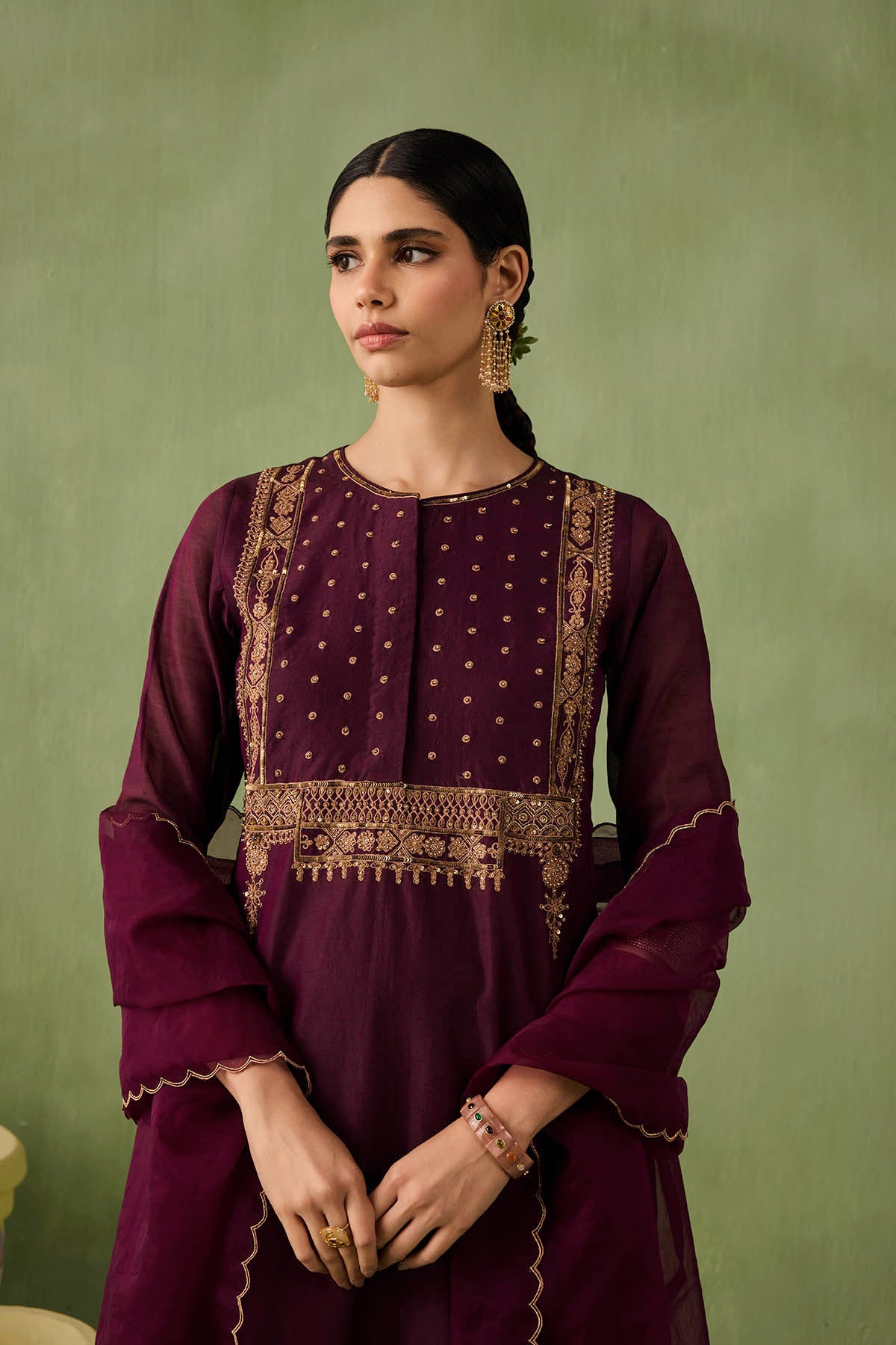 Silk Chanderi Mughal Jaal Kurta Set