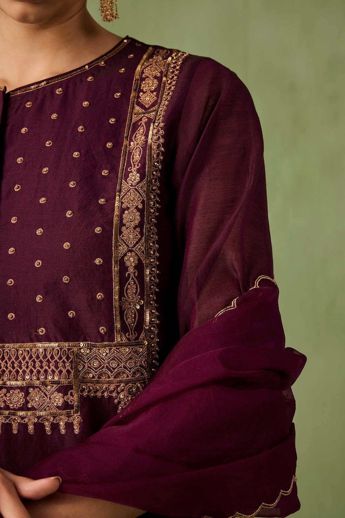 Silk Chanderi Mughal Jaal Kurta Set