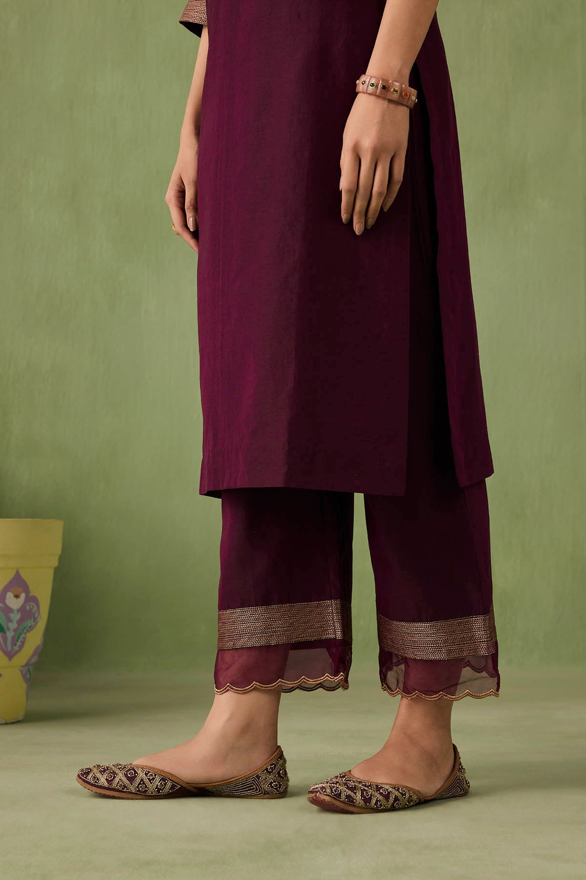 Silk Chanderi Mughal Jaal Kurta Set