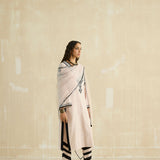 Nude Beige & Ebony Appliqued Kurta Set