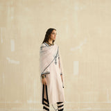 Nude Beige & Ebony Appliqued Kurta Set