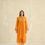 Asymmetrical Cotton Gauze Kurta Set