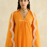 Asymmetrical Cotton Gauze Kurta Set