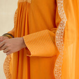 Asymmetrical Cotton Gauze Kurta Set