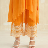 Asymmetrical Cotton Gauze Kurta Set