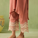 Asymmetrical Cotton Gauze Kurta Set