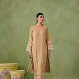 Organza Panel & Lace Kurta Set