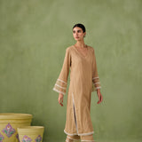 Organza Panel & Lace Kurta Set