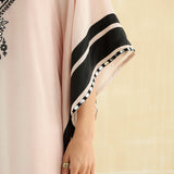 Nude Beige & Ebony Embroidered Kaftan