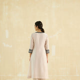 Nude Beige  Kalidaar Embroidered Kurta Set