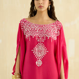 Crimson Magenta Mughal Kaftan