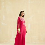 Crimson Magenta Mughal Kaftan