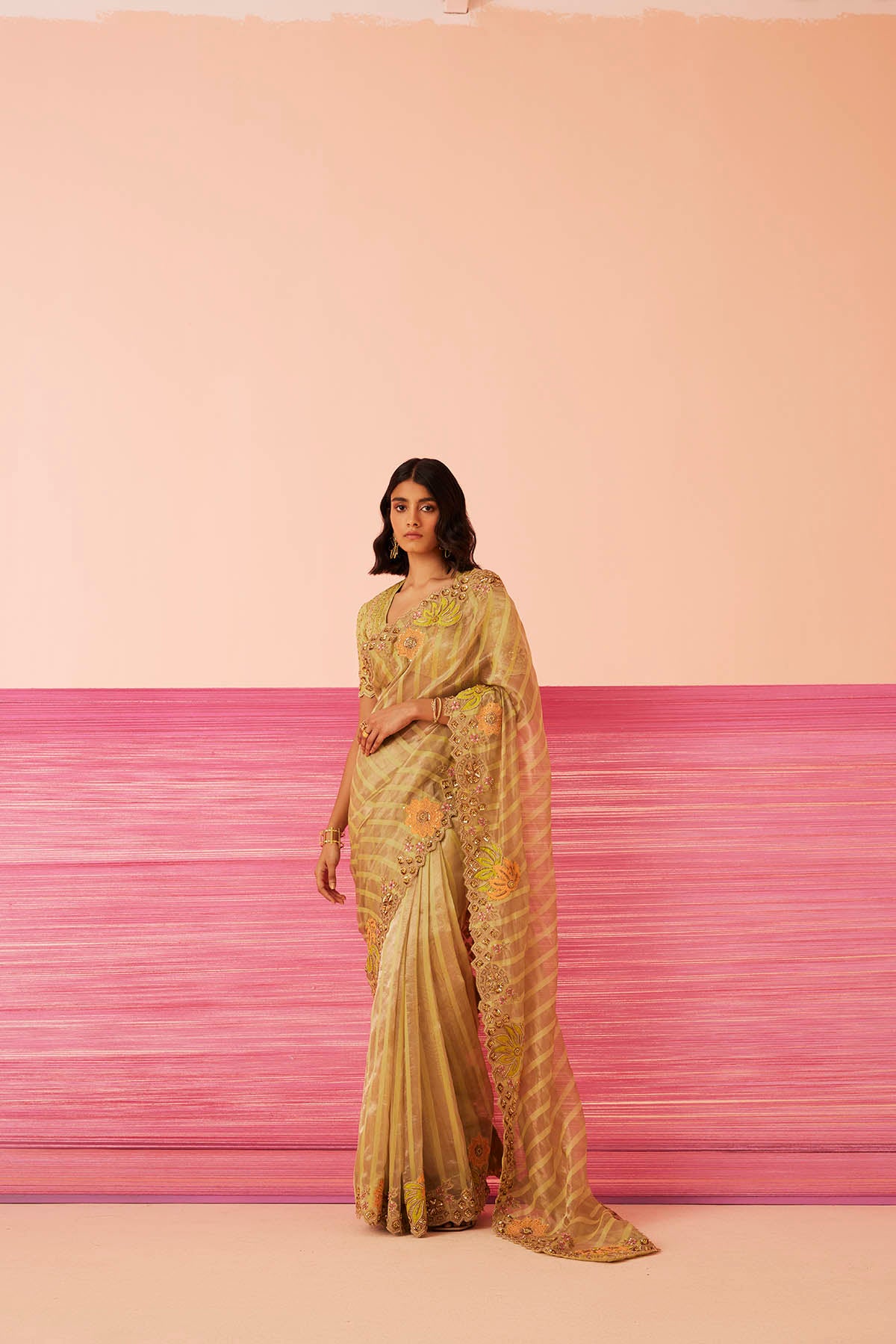 Summer Solstice Geometric Sari