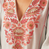 Summer Blooms V-Neck Kurta Set-RTS