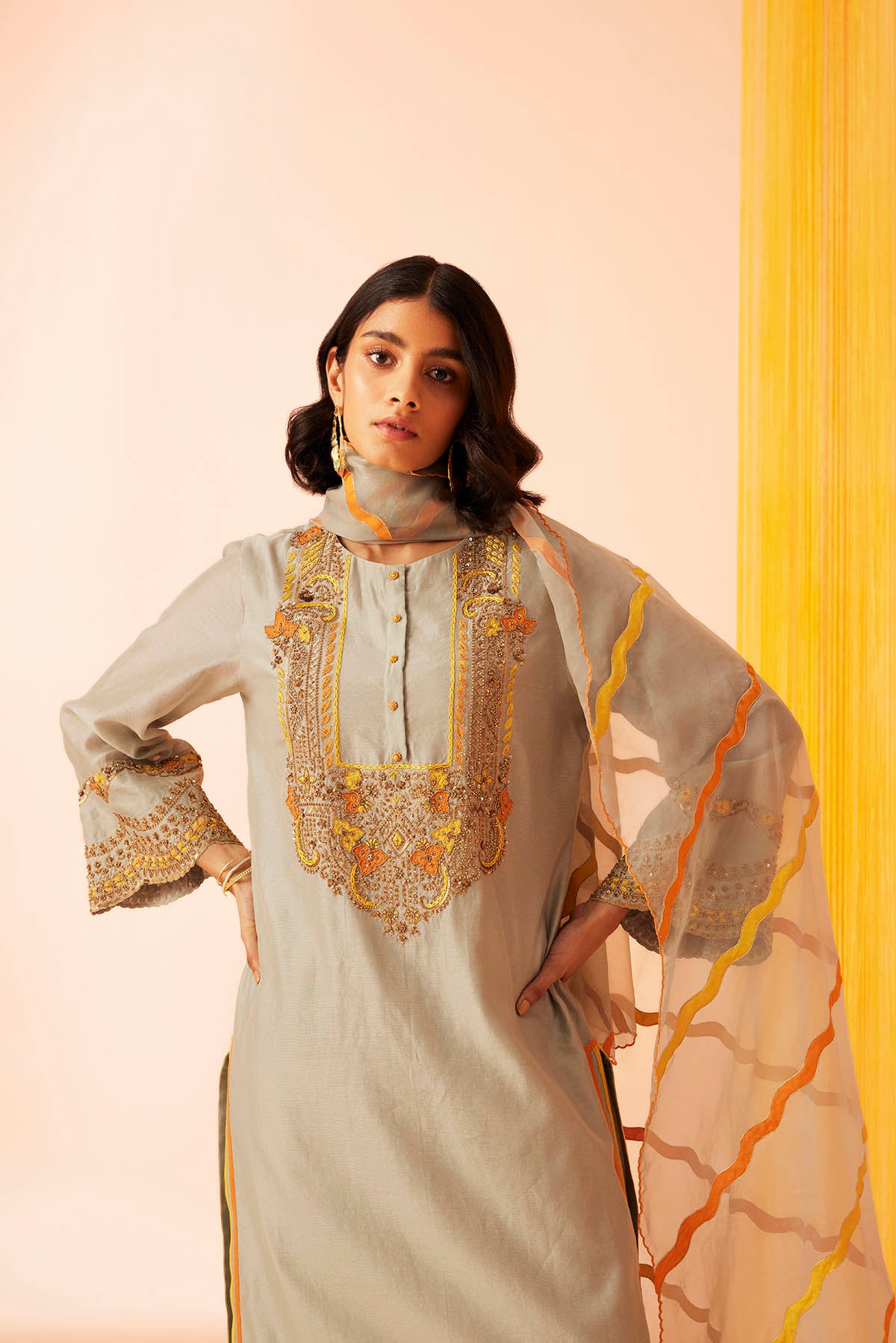 Waves Embroidered Kurta Set