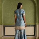 Rooh - Blue Banarasi Gharara Set