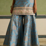 Rooh - Blue Banarasi Gharara Set