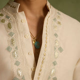 Amaan - Ivory Embroidered Kurta Set