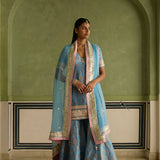 Rooh - Blue Banarasi Gharara Set
