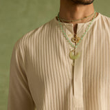 Ruhaan - Ivory Pintucked Kurta Set