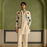 Shaan - Ivory Floral Jacket Set